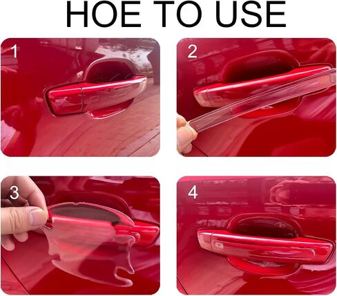 Carbon Fiber Car Door Handle Protector Films (4PC, Black, Universal Fit) in Saudi Arabia