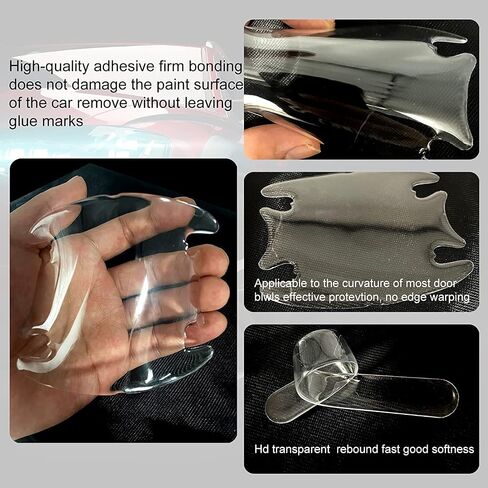 Carbon Fiber Car Door Handle Protector Films (4PC, Black, Universal Fit) in Saudi Arabia