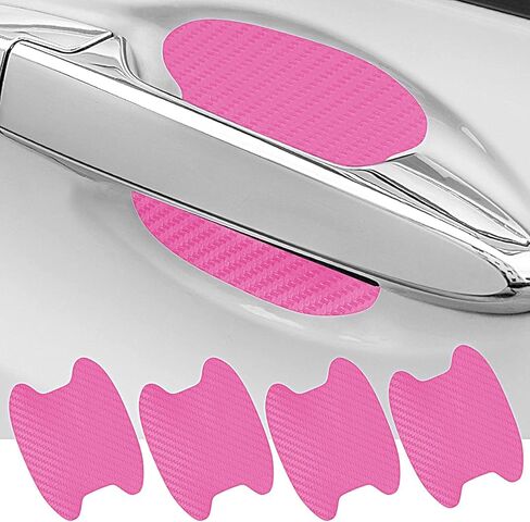 Carbon Fiber Car Door Handle Protector Films (4PC, Black, Universal Fit) in Saudi Arabia