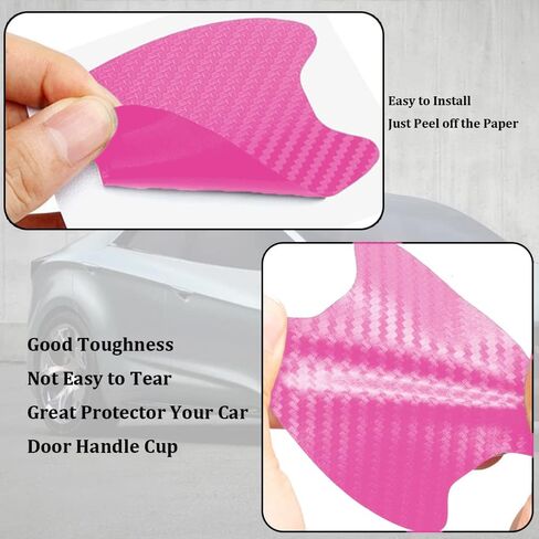 Carbon Fiber Car Door Handle Protector Films (4PC, Black, Universal Fit) in Saudi Arabia