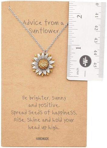 قلادة عباد الشمس للنساء من تشيوان، هدية للأم مع بطاقة تهنئة ملهمة (لونين) in Kuwait