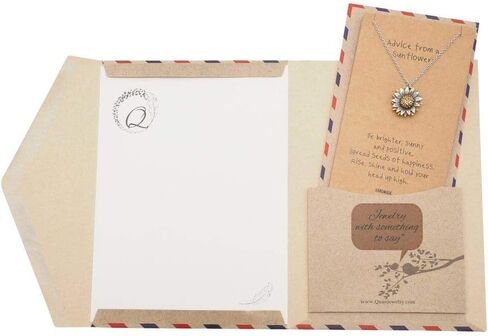 قلادة عباد الشمس للنساء من تشيوان، هدية للأم مع بطاقة تهنئة ملهمة (لونين) in Kuwait