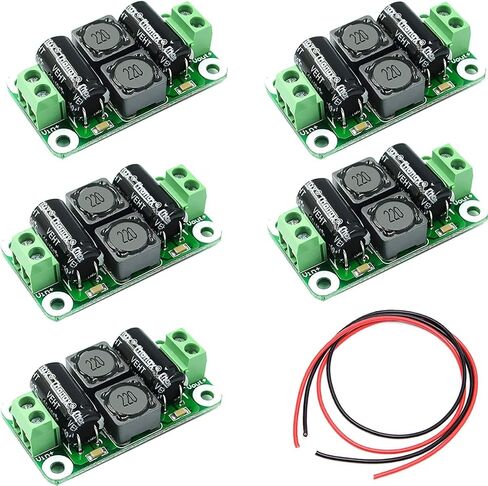 5 pcs 0-50V 4A DC Power Supply Filter Board Class D Amplifier Car EMI Suppression Module with red and Black Cable in Saudi Arabia