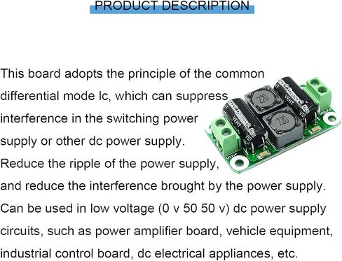 5 pcs 0-50V 4A DC Power Supply Filter Board Class D Amplifier Car EMI Suppression Module with red and Black Cable in Saudi Arabia