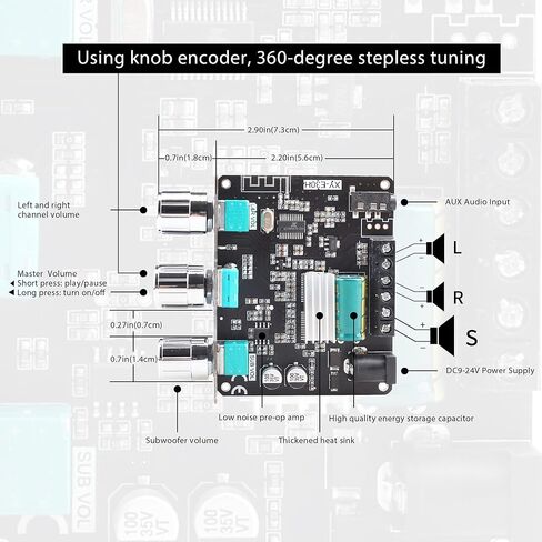 لوحة مضخم طاقة بلوتوث E30H 2.1 قناة 15 وات*2+30 وات تدعم اسم بلوتوث مخصص، وحدة مضخم طاقة الصوت 12 فولت-24 فولت لمكبر صوت بلوتوث DIY in Kuwait
