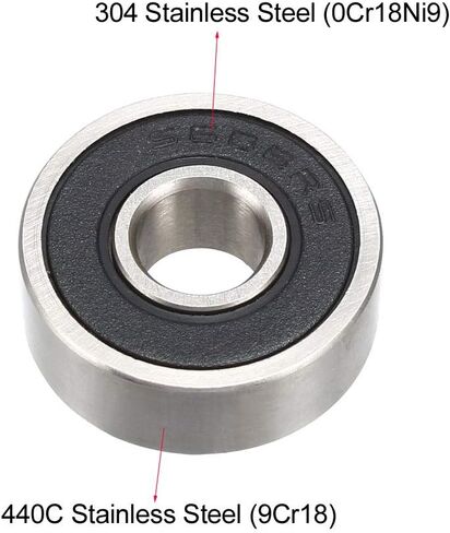 uxcell S607-2RS Stainless Steel Ball Bearing 7x19x6mm Double Sealed 607RS Bearings 1-Pack in Saudi Arabia