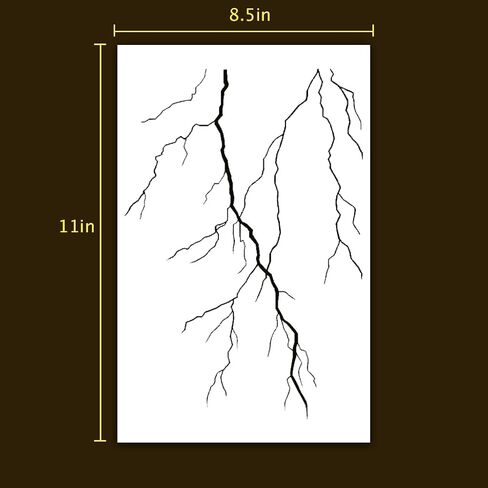 استنسل Lightning Bolt للفنون والحرف اليدوية، مناسب للرسم على الخشب والقماش والورق والنسيج والجدار والأثاث - استنسل مسمار عالي الدقة، استنسل إضاءة متعدد الاستخدامات 8.5 × 11 بوصة in Saudi Arabia