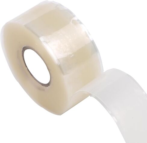 Self Sealing Fusing Silicone Tape,1 in Wide 15 Feet Heavy Duty & Leak Proof Rubber Waterproof Hose Tape Pipe for Water Emergency Pipeline Repair Cable Winding Insulating Clear in Kuwait