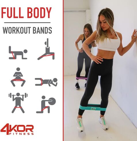 أحزمة مقاومة 4KOR - مجموعة من 3 | توحيد ورفع الألوية والذراعين والساقين - شريط تمرين لتدريب القوة، نسيج ناعم بعرض 2 بوصة - 3 مستويات من المقاومة المريحة in Kuwait