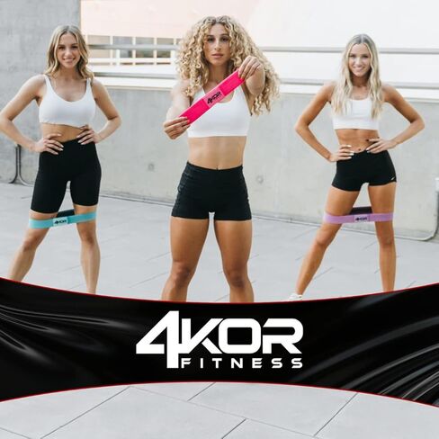 أحزمة مقاومة 4KOR - مجموعة من 3 | توحيد ورفع الألوية والذراعين والساقين - شريط تمرين لتدريب القوة، نسيج ناعم بعرض 2 بوصة - 3 مستويات من المقاومة المريحة in Kuwait