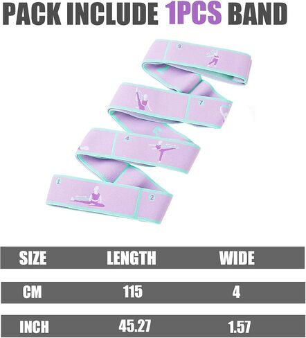 Exercise Bands Latin Elastic Bands Yoga Stretching Strap Resistance Bands for Dance,Gymnastics,Workout, Pilates Stretch band for Physical Therapy in Saudi Arabia