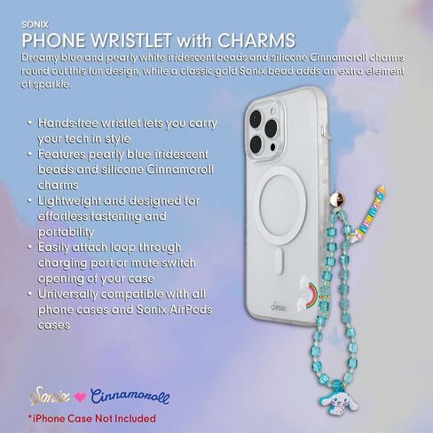 Sonix x Sanrio Phone Charm | Beaded Wristlet, Universal Phone Strap, and Detachable Cell Phone Lanyard with Silicone Charms in Saudi Arabia