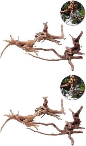 Ipetboom Natural Driftwood for Aquarium - 2pcs Driftwood for Freshwater Aquarium Hamster Water Bottle - Aquarium Decor Spider Wood Freshwater Fish Tank Reptile Driftwood Branch in Saudi Arabia