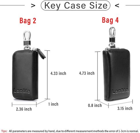 LanMa حافظة مفاتيح السيارة حامل جلدي لسلسلة مفاتيح السيارة حقيبة السيارة عن بعد مفتاح فوب لحقيبة المفاتيح بسحاب السيارة in Kuwait