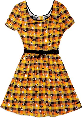 Loungefly Stitch Shoppe Disney Mickey and Minnie Spooky Gingham Laci Dress, Size 1XL in Saudi Arabia