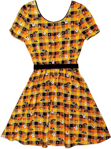 Loungefly Stitch Shoppe Disney Mickey and Minnie Spooky Gingham Laci Dress, Size 1XL in Saudi Arabia