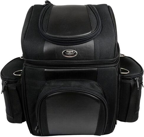 Milwaukee Leather SH682 Black Medium Motorcycle Textile Sissy Bar Travel Bag - One Size in Saudi Arabia
