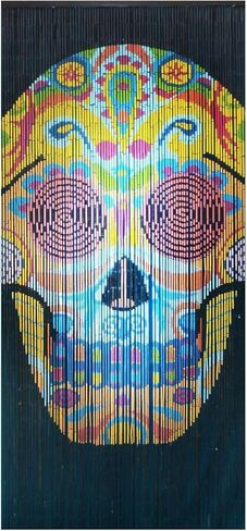 Beaded Curtain-90 Strands-Hanging Door Beads-Bohemian Doorway Beads-35.5" W x 80" H-Hand Made-Hand Painted (Blossom) in Saudi Arabia
