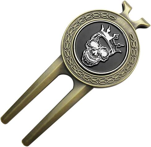 Golf Divot Repair Tool with Golf Club Skull Ball Marker Golf Gift for Golfer (Skull) in Kuwait