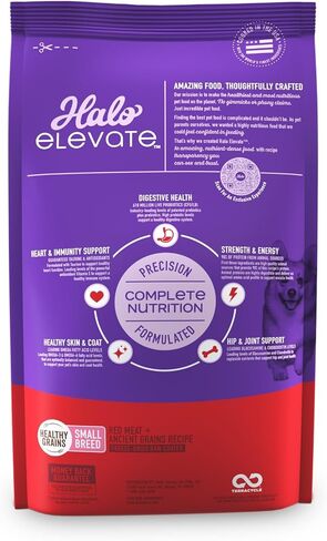 Halo Elevate Dry Dog Food, Healthy Grains Red Meat Recipe, Small Breed, 3.5lb in Saudi Arabia