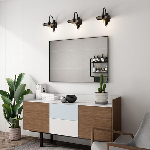 Bathroom Vanity Mirror 36" x 36" Matte Black Framed Mirror for Bathroom Square Corner Metal Frame Rectangular Wall Mirror Horizontal/Vertical in Saudi Arabia