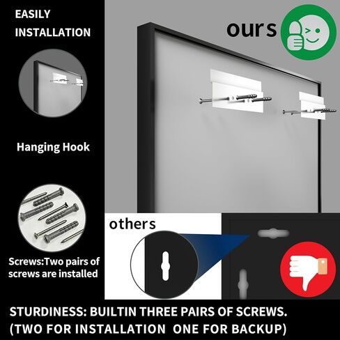 Bathroom Vanity Mirror 36" x 36" Matte Black Framed Mirror for Bathroom Square Corner Metal Frame Rectangular Wall Mirror Horizontal/Vertical in Saudi Arabia