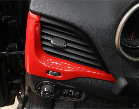 Center Console Dash Air Vent Cover Trim Interior Accessories for Jeep Cherokee 2014 2015 2016 2017 2018 (Red) in Saudi Arabia