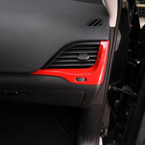 Center Console Dash Air Vent Cover Trim Interior Accessories for Jeep Cherokee 2014 2015 2016 2017 2018 (Red) in Saudi Arabia