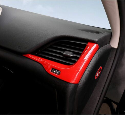 Center Console Dash Air Vent Cover Trim Interior Accessories for Jeep Cherokee 2014 2015 2016 2017 2018 (Red) in Saudi Arabia