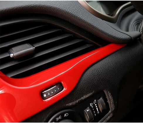 Center Console Dash Air Vent Cover Trim Interior Accessories for Jeep Cherokee 2014 2015 2016 2017 2018 (Red) in Saudi Arabia