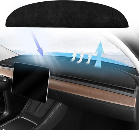 Dashboard Cover for Tesla Model Y Model 3, Flannel Dashboard Pad Dash Mat Decorative Interior Auto Accessories 2017 2018 2019 2020 2021 2022 2023 in Saudi Arabia