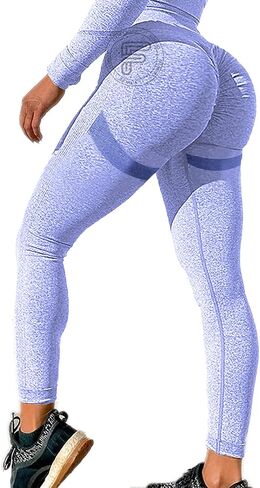 FITNEXX Women's Seamless High Waist Tummy Control Workout Scrunch Yoga Leggings Smile Butt Lifting Pants in Saudi Arabia