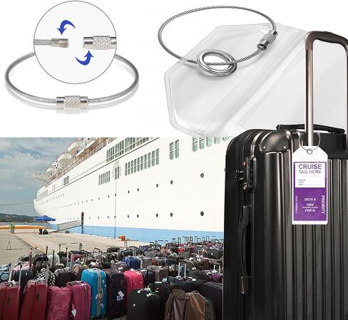 Cruise ship essentials,Luggage Tags for Carnival and Royal caribbean luggage tag holders,Magnetic hooks for cruise cabins,Lanyards for cruise ship cards,All cruise essentials must haves (12) in Saudi Arabia