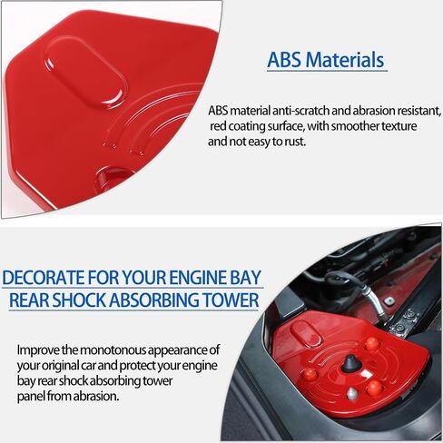 Rear Strut Tower Cover Compatible with Chevrolet Corvette C8 Stingray 2020-2024, ABS Engine Bay Rear Shock Absorbing Tower Protection Panel Cover Trim Accessories, 2PCS (Blue) in Saudi Arabia