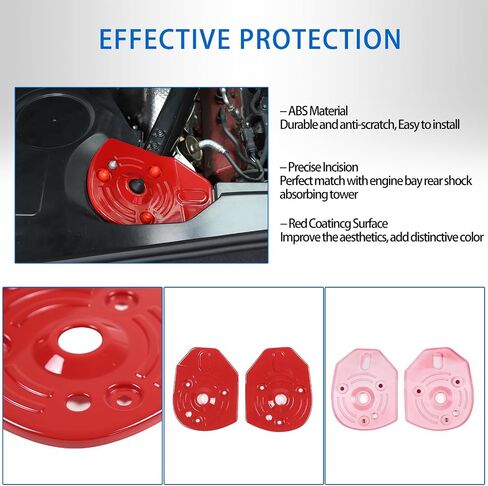 Rear Strut Tower Cover Compatible with Chevrolet Corvette C8 Stingray 2020-2024, ABS Engine Bay Rear Shock Absorbing Tower Protection Panel Cover Trim Accessories, 2PCS (Blue) in Saudi Arabia