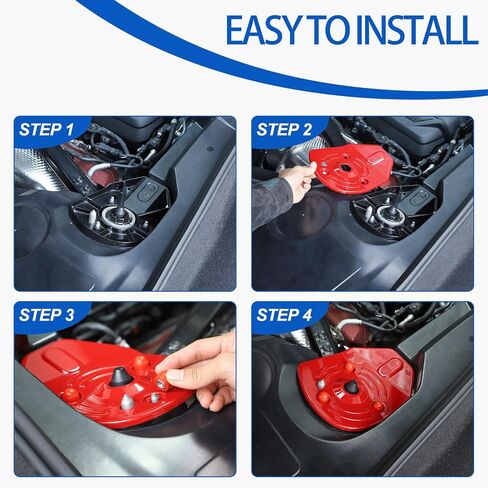 Rear Strut Tower Cover Compatible with Chevrolet Corvette C8 Stingray 2020-2024, ABS Engine Bay Rear Shock Absorbing Tower Protection Panel Cover Trim Accessories, 2PCS (Blue) in Saudi Arabia
