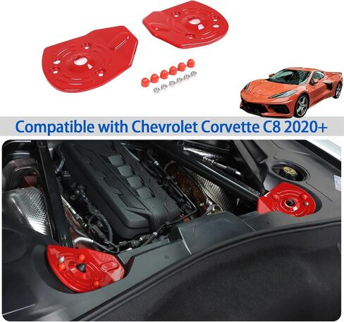 Rear Strut Tower Cover Compatible with Chevrolet Corvette C8 Stingray 2020-2024, ABS Engine Bay Rear Shock Absorbing Tower Protection Panel Cover Trim Accessories, 2PCS (Blue) in Saudi Arabia