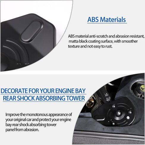 Rear Strut Tower Cover Compatible with Chevrolet Corvette C8 Stingray 2020-2024, ABS Engine Bay Rear Shock Absorbing Tower Protection Panel Cover Trim Accessories, 2PCS (Blue) in Saudi Arabia