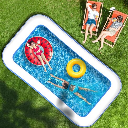 Large Inflatable Swimming Pool for Adults Kids, ZEUSFIRE 130"x72"x22" Blow Up Inflatable Kiddie Pools with Pump, Full Size Family Inflatable Pool for Backyard Summer Water Party,Outdoor Garden in Kuwait