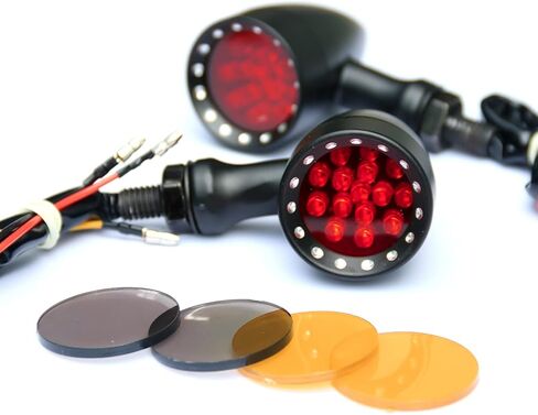 12V Motorcycle Turn Signals LED - Amber Blink Indicator for Motorbike Harley Turn Signal Compatible with Harley Davidson, Yamaha, Honda Grom, Shadow, Suzuki, Scooter, Dirt Bike in Saudi Arabia