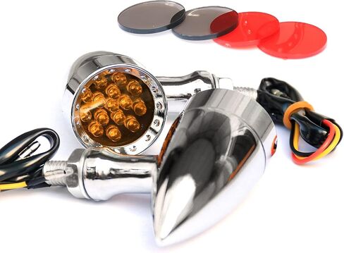 12V Motorcycle Turn Signals LED - Amber Blink Indicator for Motorbike Harley Turn Signal Compatible with Harley Davidson, Yamaha, Honda Grom, Shadow, Suzuki, Scooter, Dirt Bike in Saudi Arabia