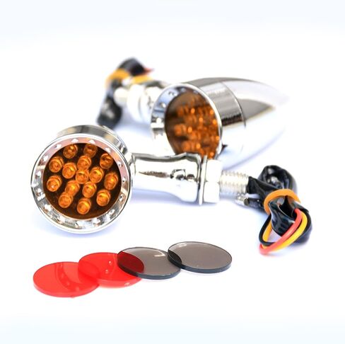12V Motorcycle Turn Signals LED - Amber Blink Indicator for Motorbike Harley Turn Signal Compatible with Harley Davidson, Yamaha, Honda Grom, Shadow, Suzuki, Scooter, Dirt Bike in Saudi Arabia