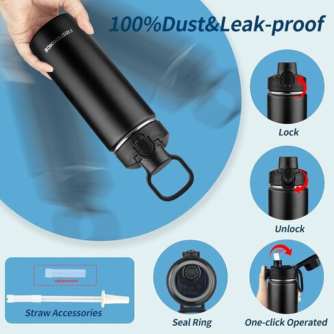 Kids Insulated Water Bottle with Straw,14oz Stainless Steel Water Bottle,BPA-free and Leak-proof,Double Wall Vacuum Water Flask for School,Gifts for Boys and Girls（14oz,Deep Sea Blue） in Saudi Arabia