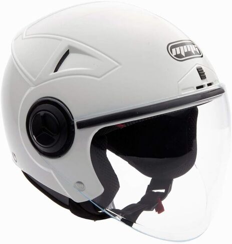 MMG Helmets Open Face Pilot Style Integrated Flip Up Visor DOT - Model 28 (Gray, Large) in Saudi Arabia