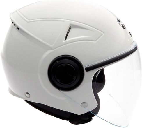 MMG Helmets Open Face Pilot Style Integrated Flip Up Visor DOT - Model 28 (Gray, Large) in Saudi Arabia