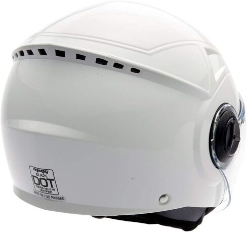 MMG Helmets Open Face Pilot Style Integrated Flip Up Visor DOT - Model 28 (Gray, Large) in Saudi Arabia