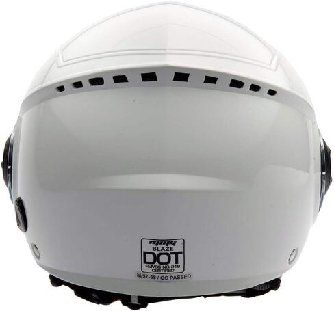 MMG Helmets Open Face Pilot Style Integrated Flip Up Visor DOT - Model 28 (Gray, Large) in Saudi Arabia