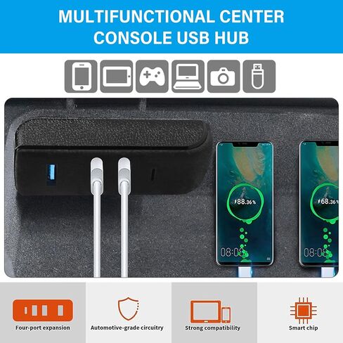 Glove Box USB Hub, Compatible 4-in-1 Docking Station of Center Console Smart Sensor Glove Box, USB Hub Car Charger for Charging Data Transferring Music Games Model 3/Y Accessories in Kuwait