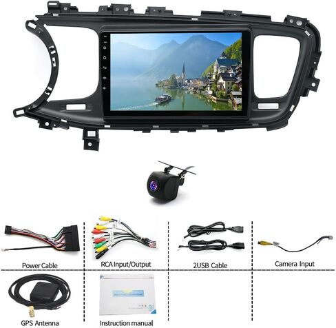 ستيريو سيارة 9 بوصة مع Carplay Android Auto مناسب لكيا أوبتيما K5 2011-2015 مزدوج Din Android 13.0 شاشة تعمل باللمس مستقبل راديو السيارة مع WiFi GPS Navigation Bluetooth AHD كاميرا احتياطية - 2+32G in Saudi Arabia