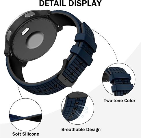 ISABAKE Watch Band for Compatible with Garmin Vivoactive 4/ Samsung Galaxy Watch 46mm, 22mm Silicone Bands for Ticwatch Pro S2//E2/Venu 2/Samsung Gear S3 Classic/Samsung Gear S3 Frontier/ Huawei GT Smartwatch in Saudi Arabia